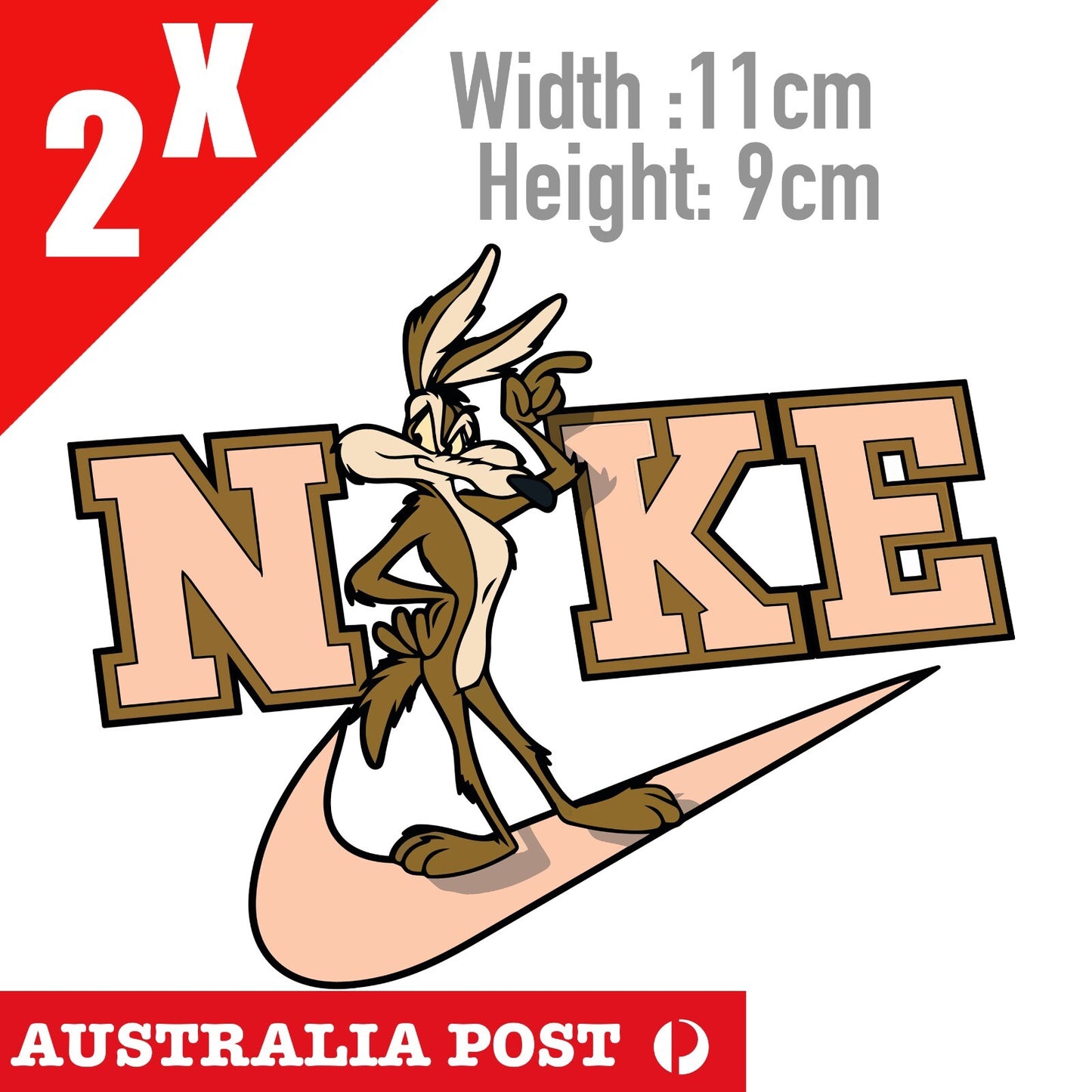 NIKE LOGO Road Runner Wile E Coyote Cartoon Stickers