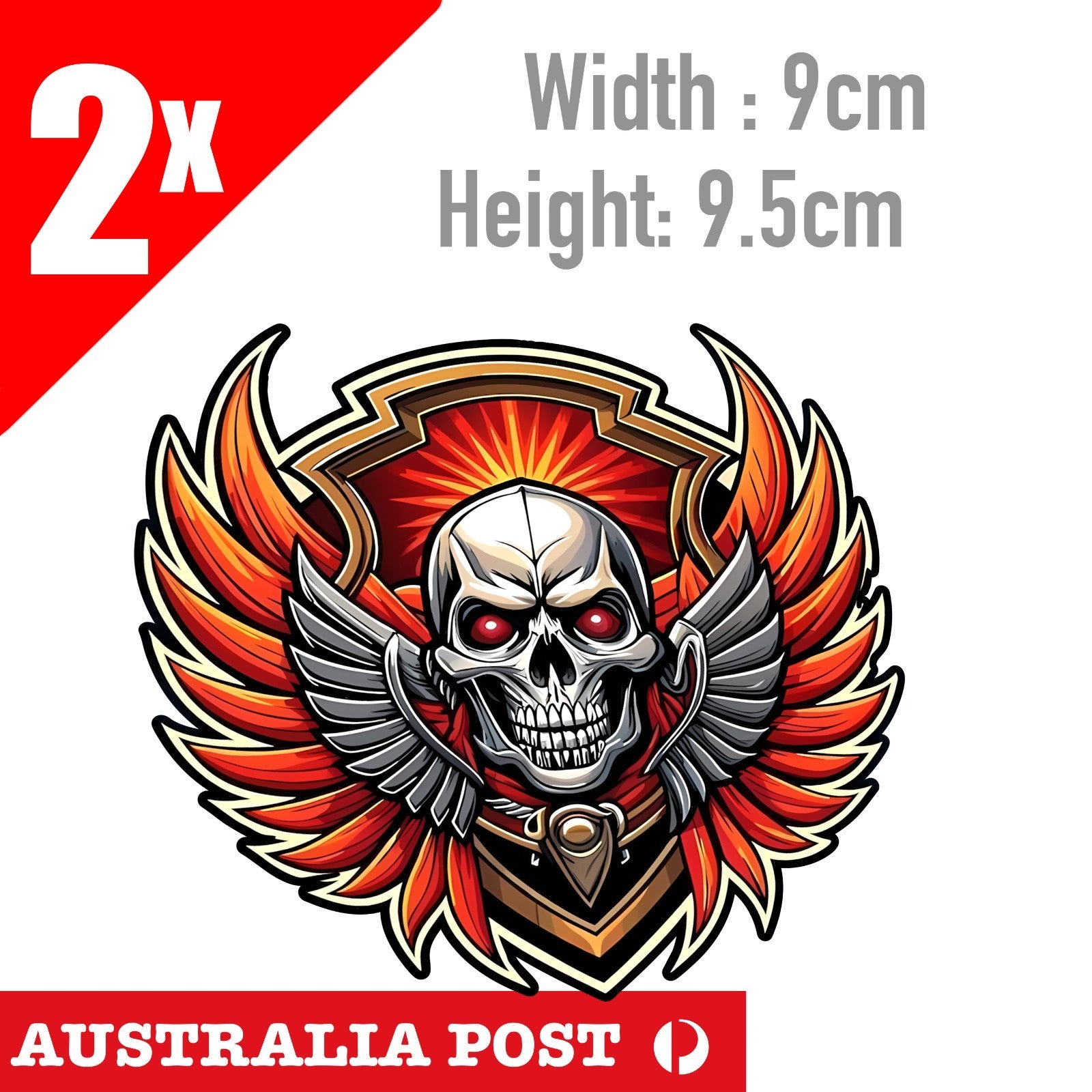 Evil Skull, Motorcycle Helmet, Fuel Tank, Skull Badge Style Sticker
