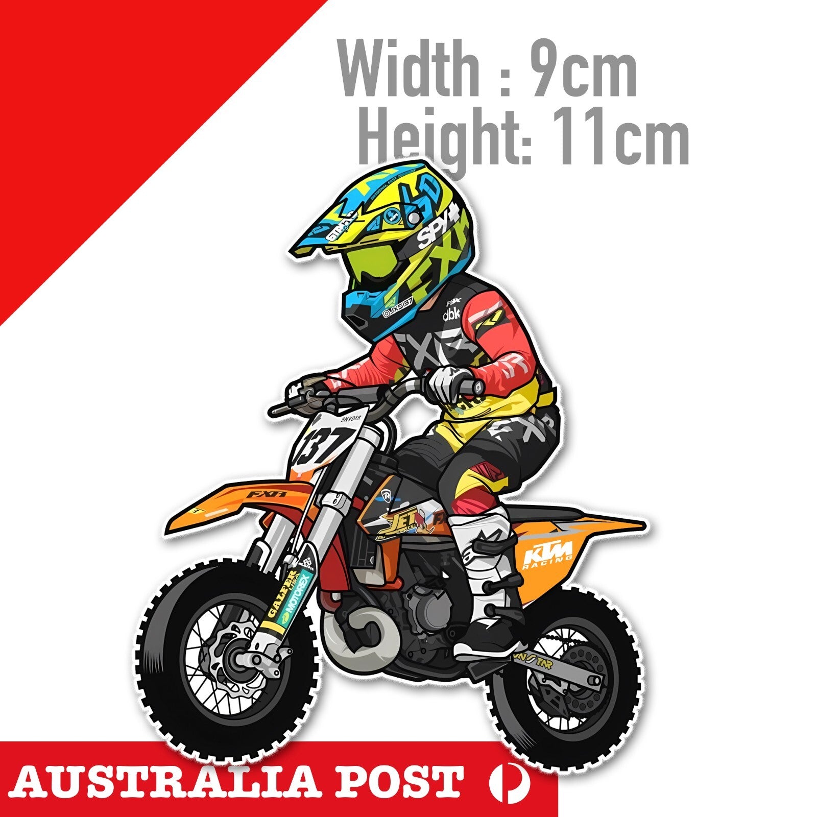 KTM Dirt Bike Motorcycle Rider , Racing Dirt Bike, KTM Racing Bike Sticker