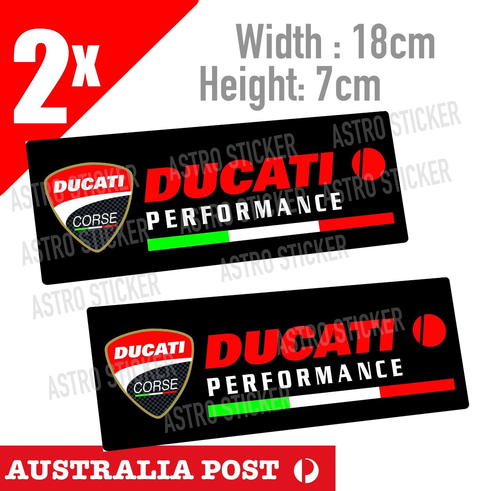 DUCATI Course Performance  Logo x2  Stickers