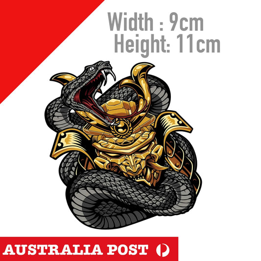 Samurai Oni Mask , Snake Cobara. Samurai Golden Warrior Sticker