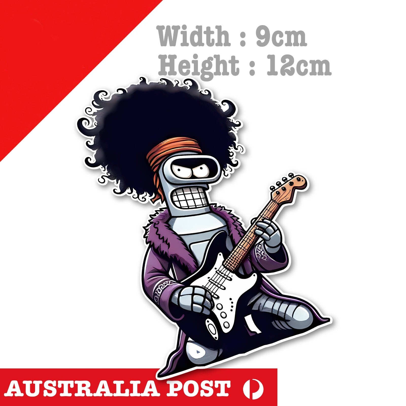 Heavy Metal Player Bender Futurama , Bender Robot Funny Cartoon Vinyl  Sticker