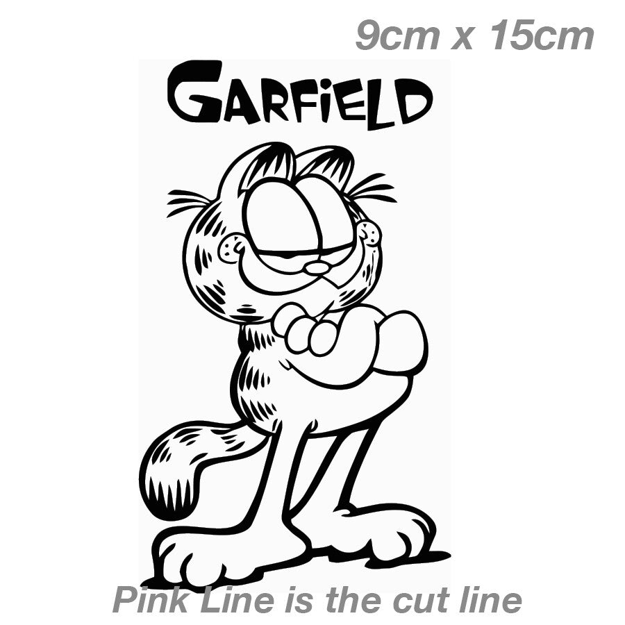 Garfield the Cat Black and White Sticker 