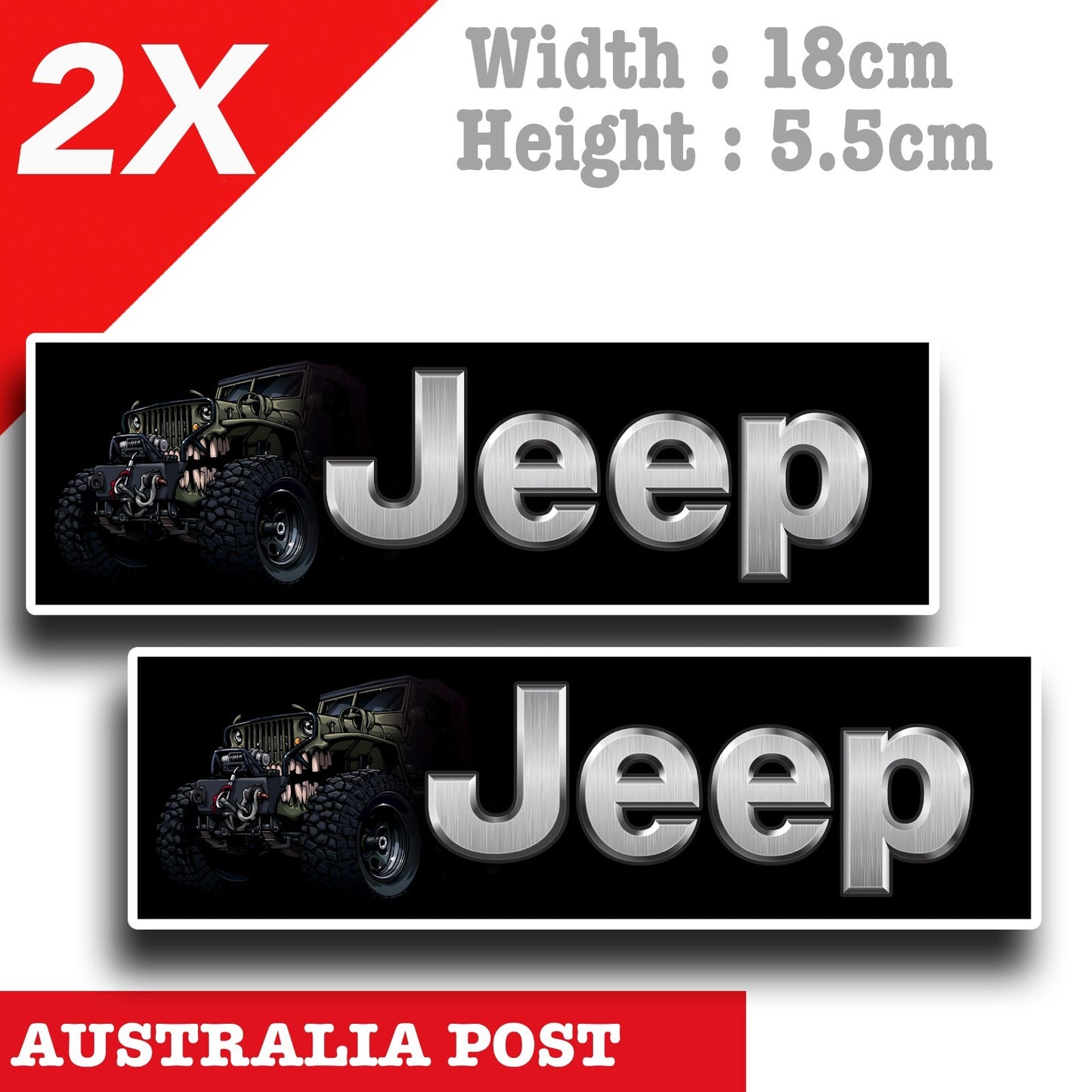 Monster Jeep Wrangler Banner, Jeep, Off Road, 4WD  Vinyl Sticker