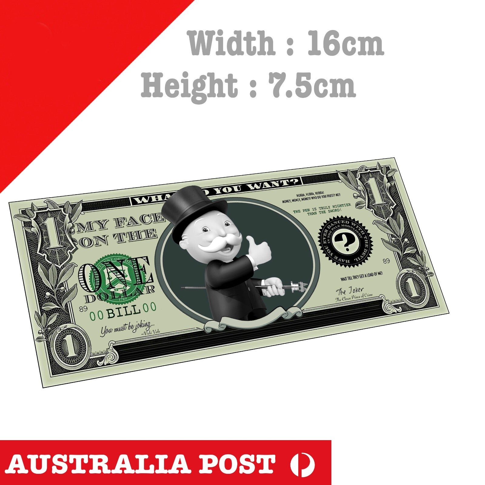 Rich Uncle Pennybags 1 USA Dollar Funny BoardGame Sticker