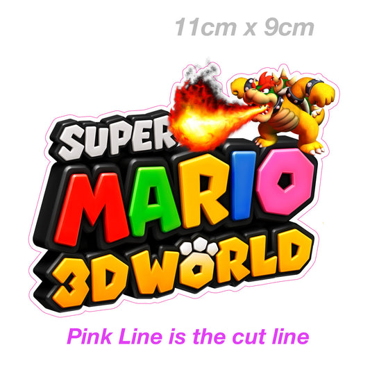 Super Mario 3D World BOWSER With Fire  Arcade Gaming Vinyl  Sticker 
