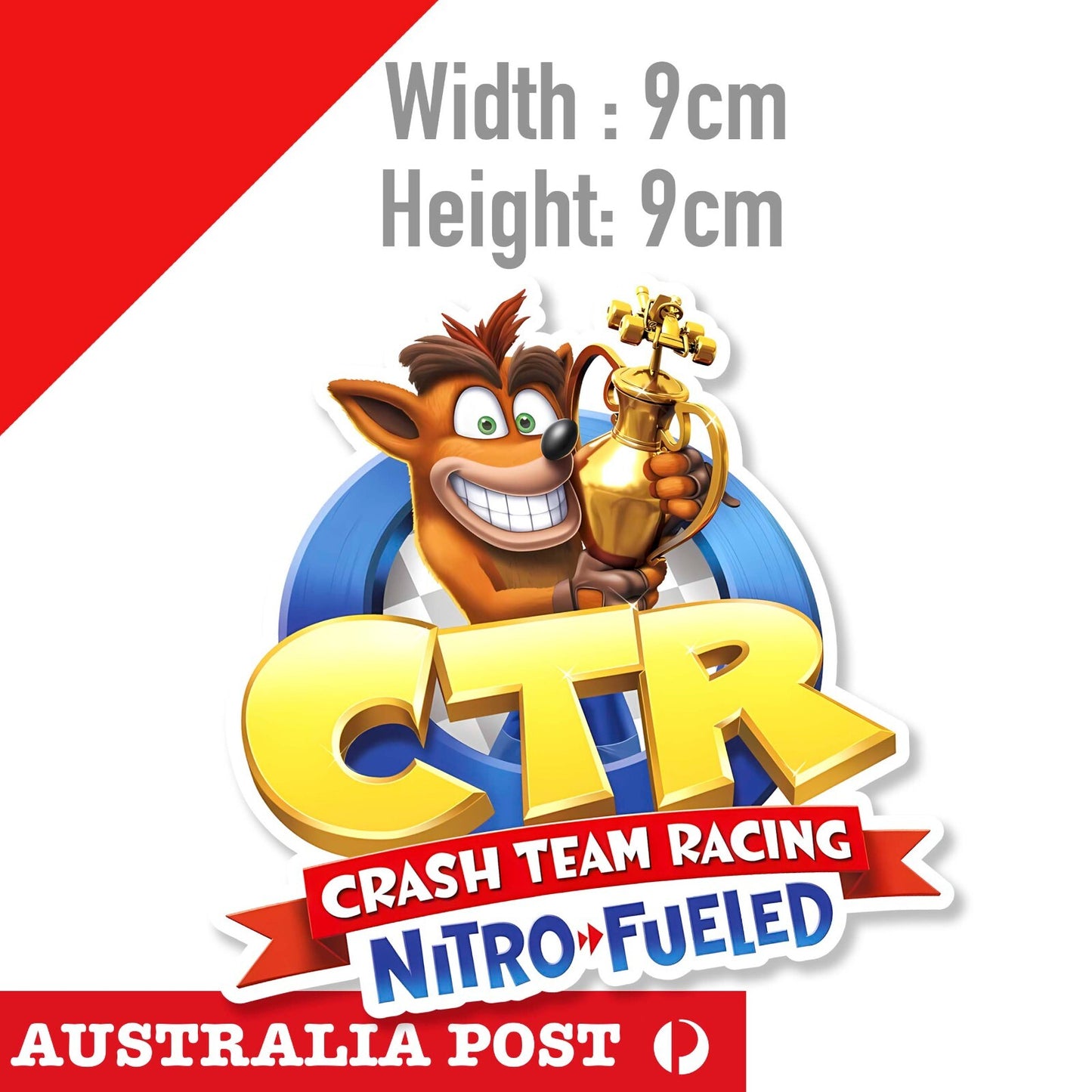 Crash Bandicoot Fox CRT Racing Team ,Game Decal Sticker