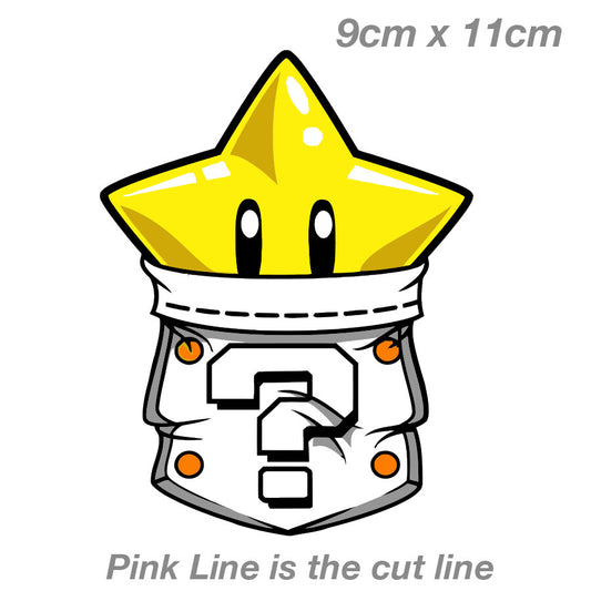 Nintendo Super Mario Star in Pocket Funny Vinyl  Sticker