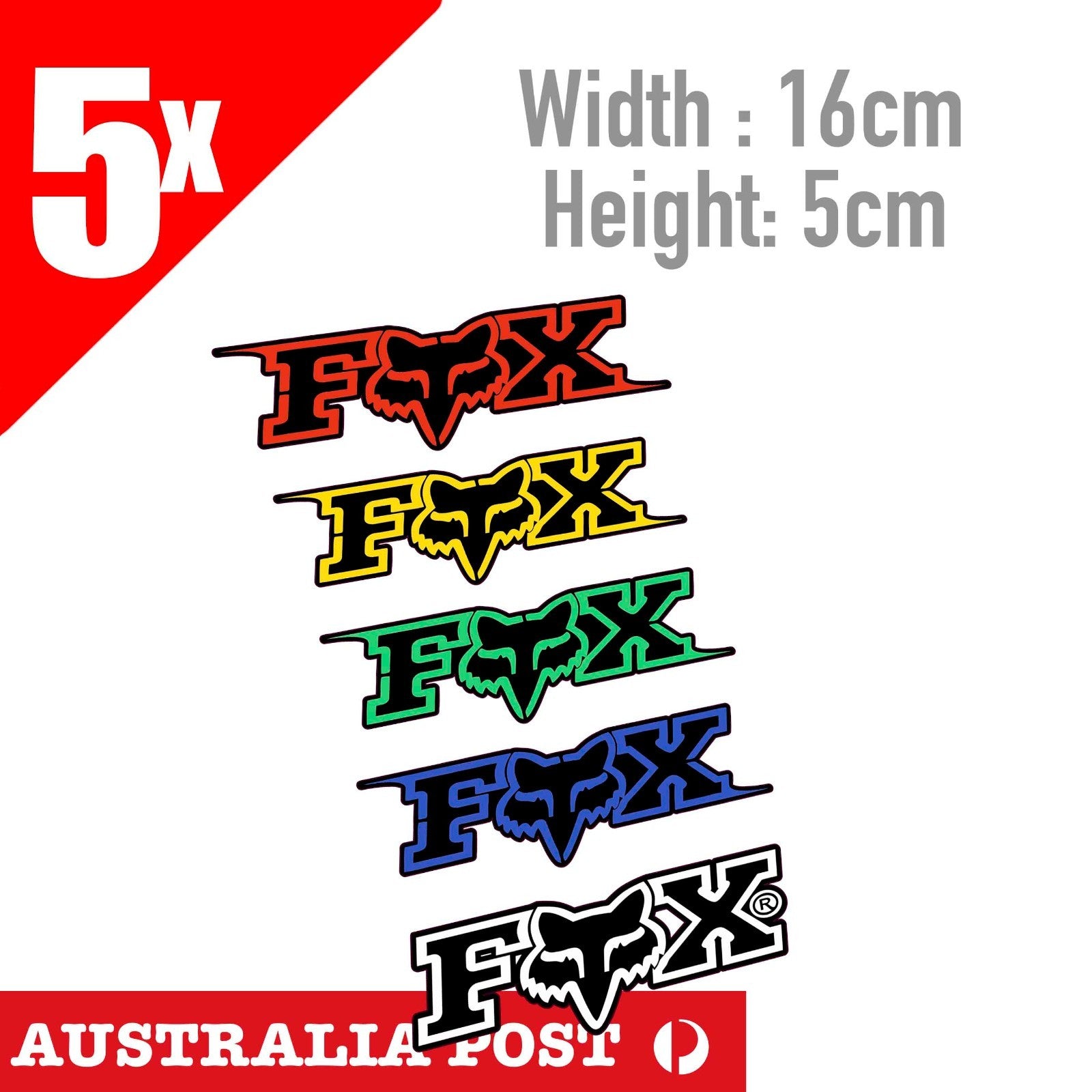 FOX Suspension style Sticker Factory Fork x5 Stickers