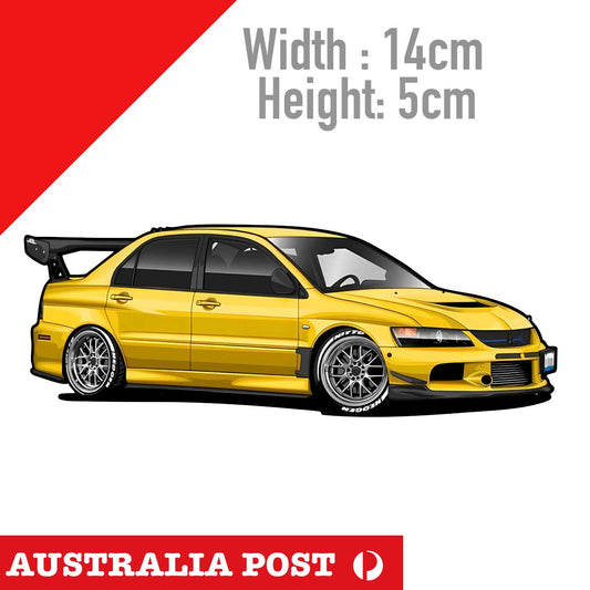 Mitsubishi Lancer EVO Car, 4WD, 4x4 , White Car Sticker
