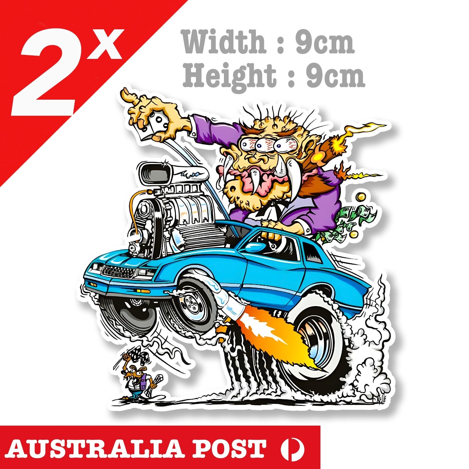 DEMON Hot Rod - DEMON Monster Mancave Hot Rod Americana Sticker