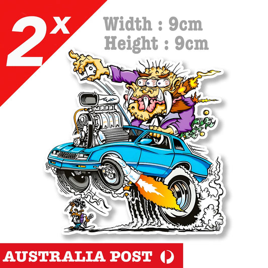 DEMON Hot Rod - DEMON Monster Mancave Hot Rod Americana Sticker