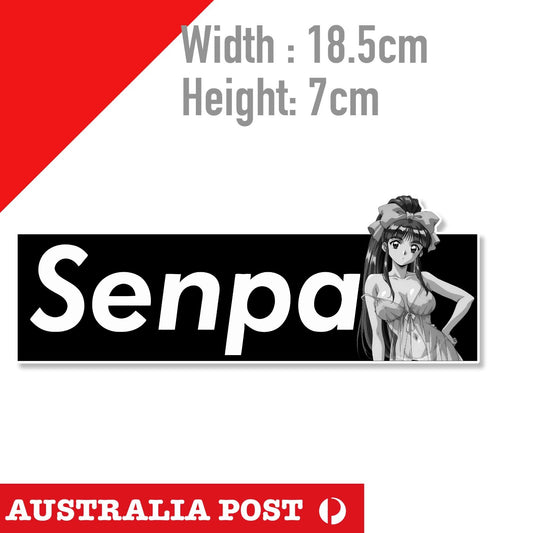 Senpai Anime Sexy Girl Black  JDM Slap Black Hentai Slap Sticker