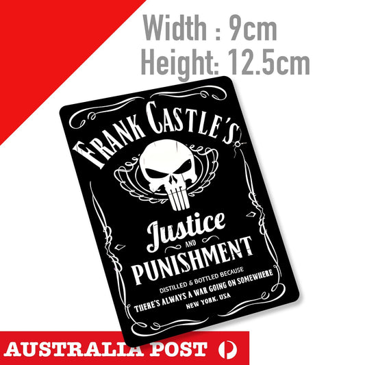 Frank Castles PUNISHER  Jack Daniel Whiskey PUNISHER Label Funny Sticker