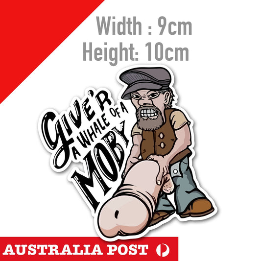 Moby Dick xxx rude male pin up car sticker motorcycle truck Sticker