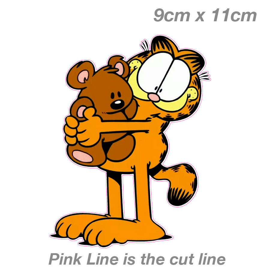 Garfield and Teddy Bear Vinyl  Sticker 