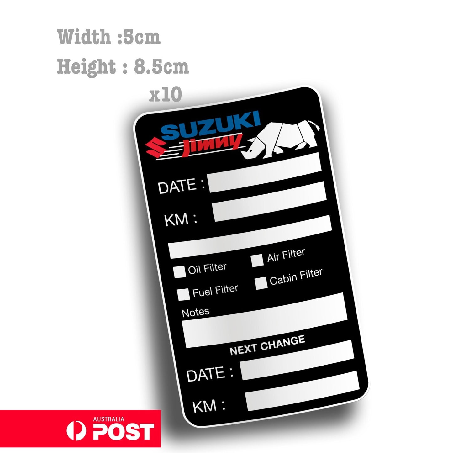 SUZUKI Logo Oil Change Service Reminder x10 Stickers