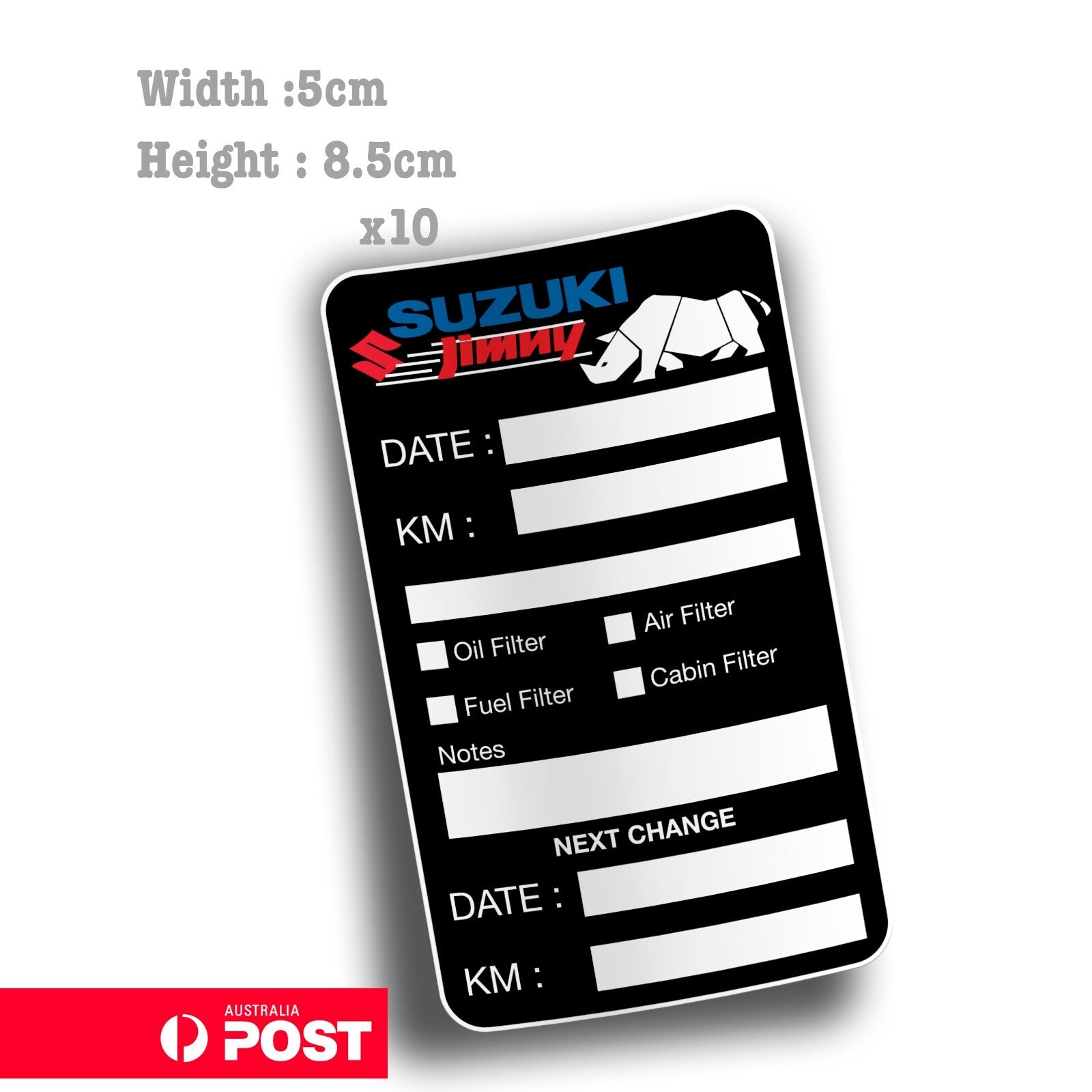 SUZUKI Logo Oil Change Service Reminder x10 Stickers