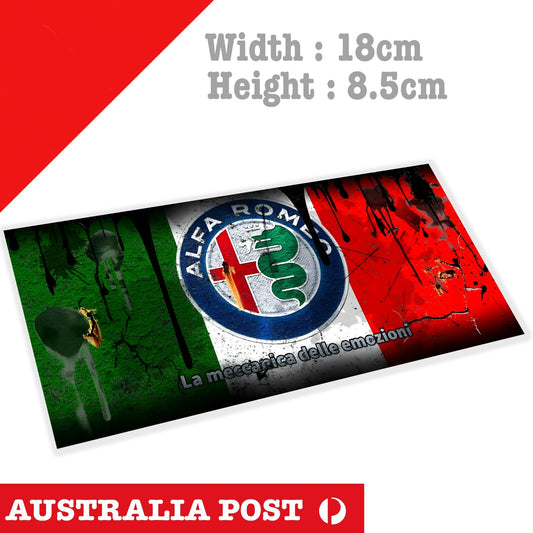 ALFA ROMEO Banner Logo Damaged, Rusted, Dirty Sign Sticker