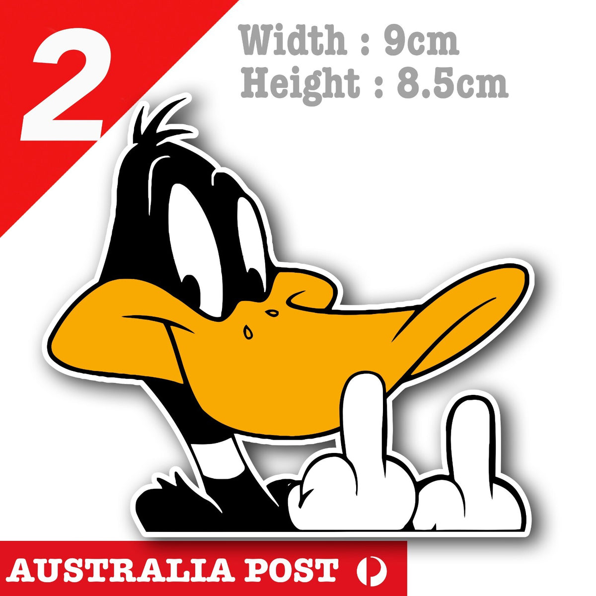 Daffy Duck Middle Finger Funny Cartoon Character  Sticker