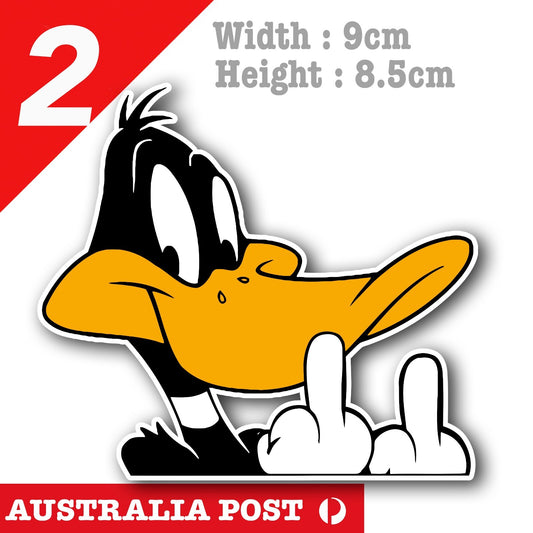 Daffy Duck Middle Finger Funny Cartoon Character  Sticker