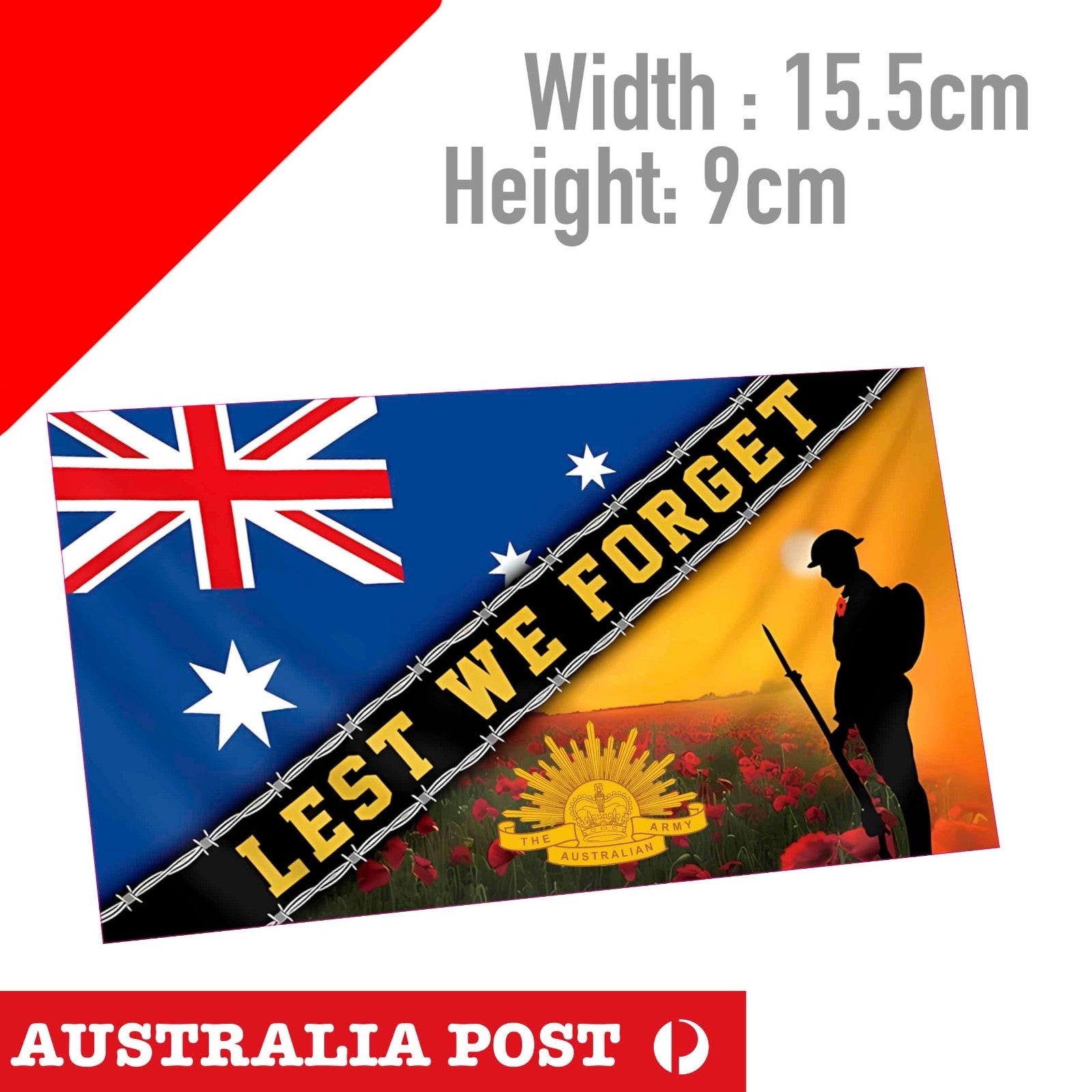 LEST WE FORGET Australian Flag ARMY NAVY AIR FORCE MILITARY Sticker