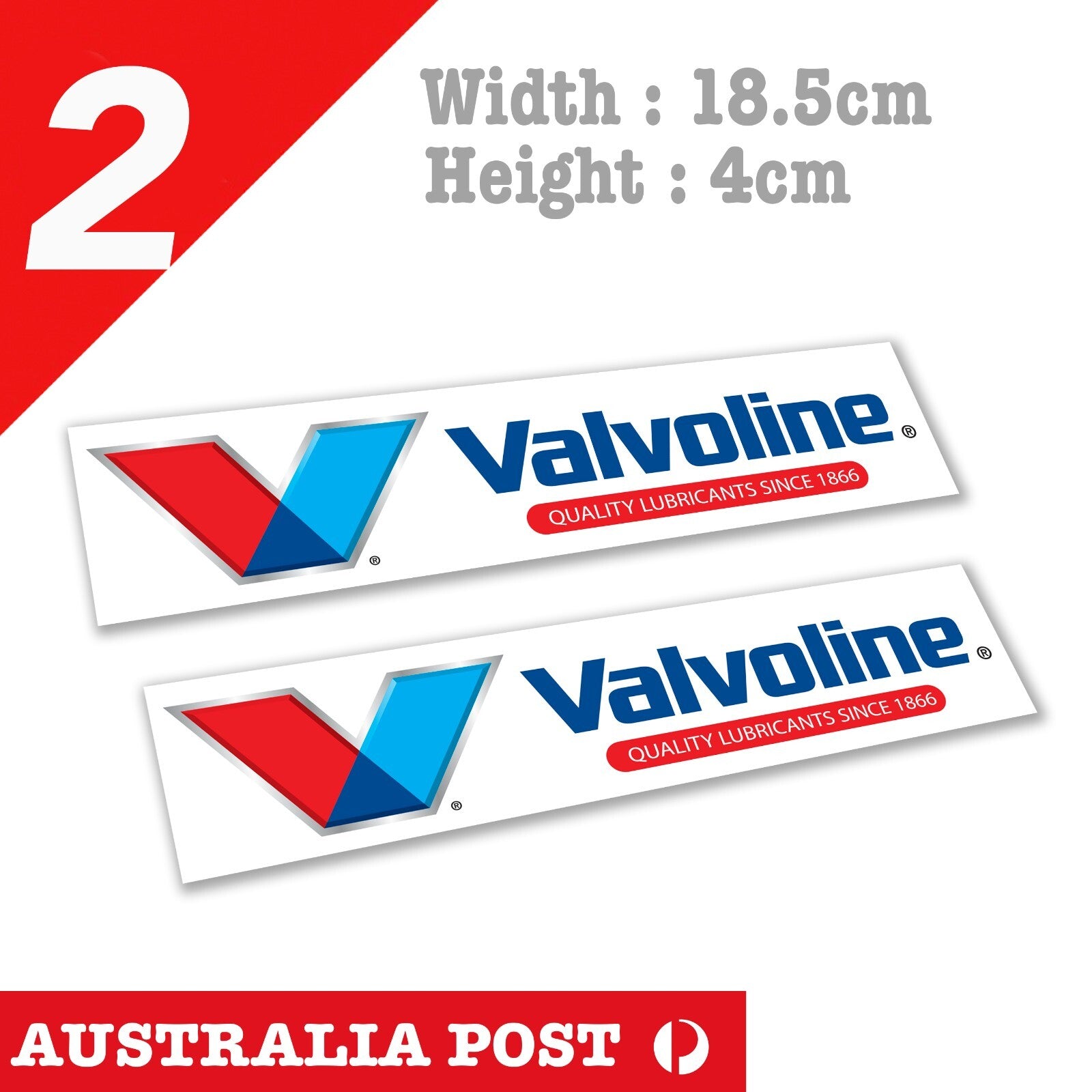 VALVOLINE  Racing Oil, Quality Lubricants Banner, Race Oil Sticker