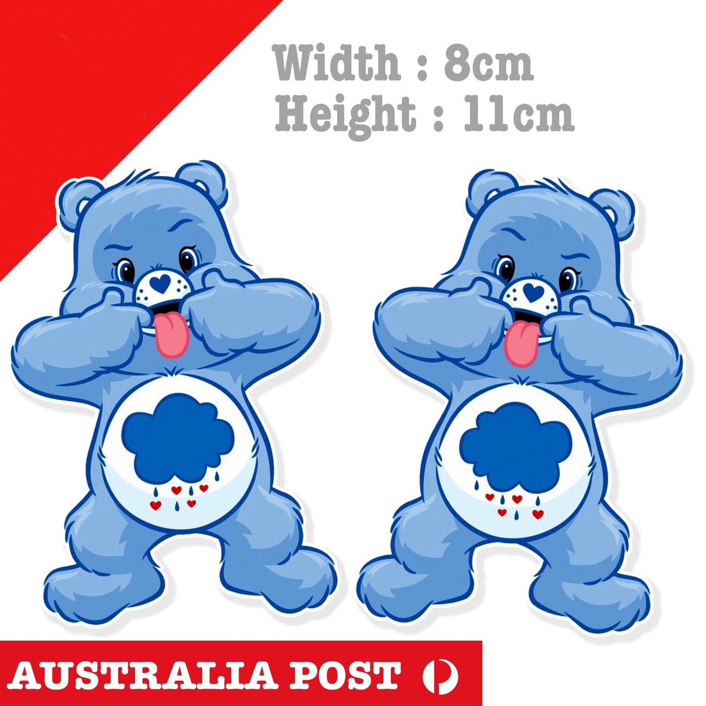 Care Bear Grumpy Bear Sticking tongue out , Care Bear Grumpy Cartoon Sticker