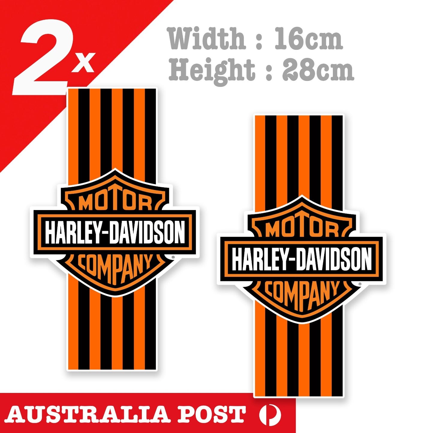 Harley Davidson Logo with orange stripes Motorcycle Stickers