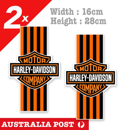 Harley Davidson Logo with orange stripes Motorcycle Stickers