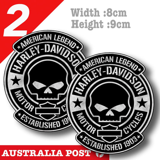 Harley Davidson Motorcycle SKULL Logo - American Legend Sticker