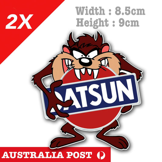 DATSUN logo TAZ Tornado , Tasmanian Devile Funny Looney Tune Logo Sticker