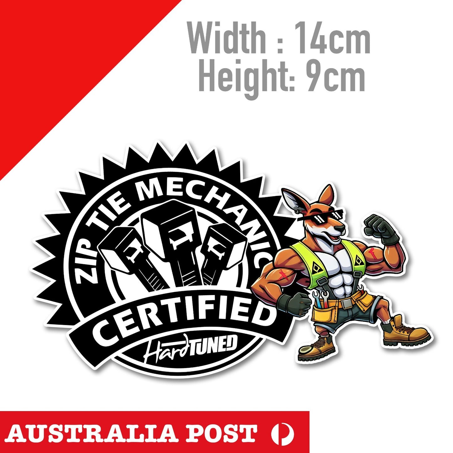 Zip Tie Mechanic Funny Kangaroo Mechanic - Zip Tie Certified Sticker