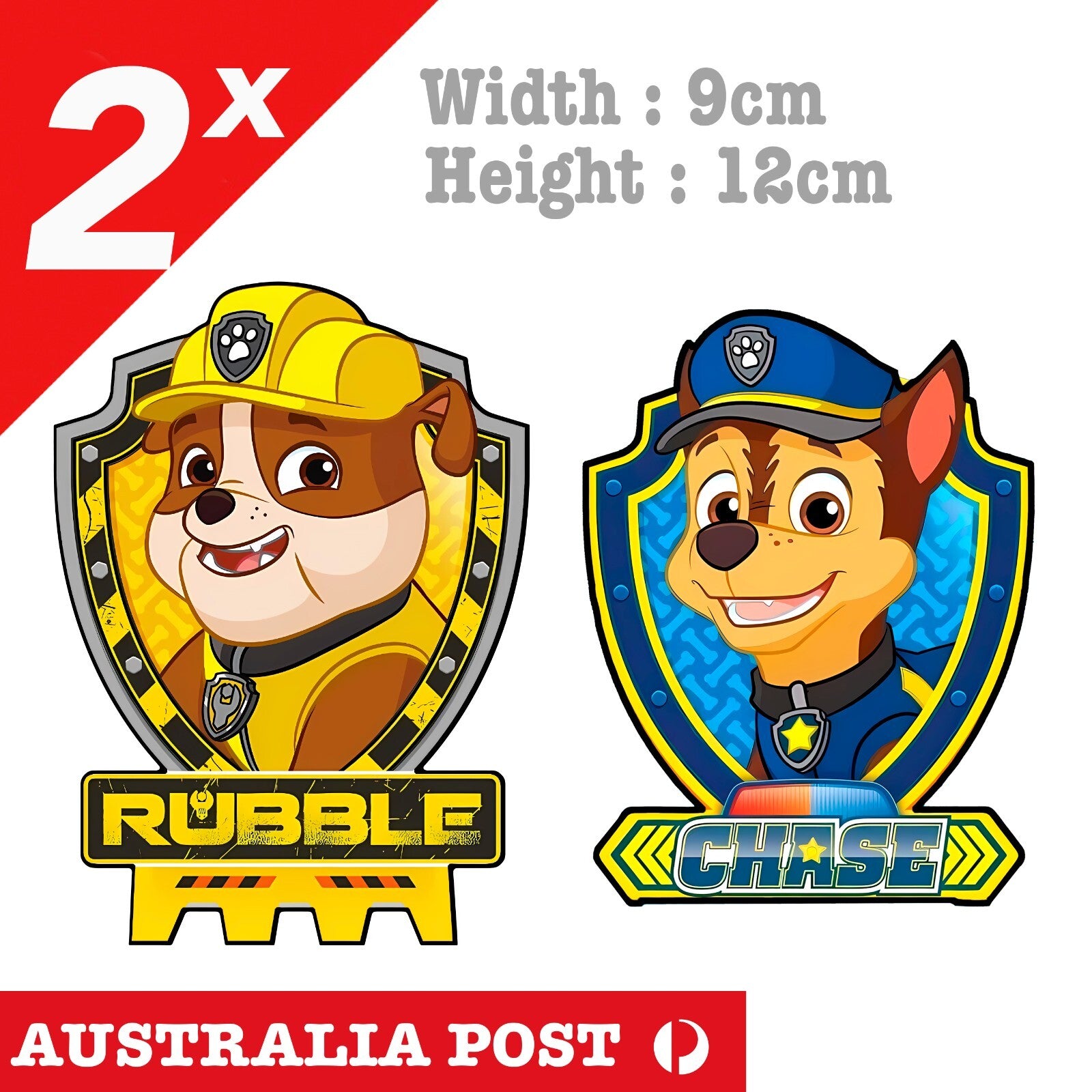 PAW Patrol Cartoon CHASE AND RUBBLE badge Sticker