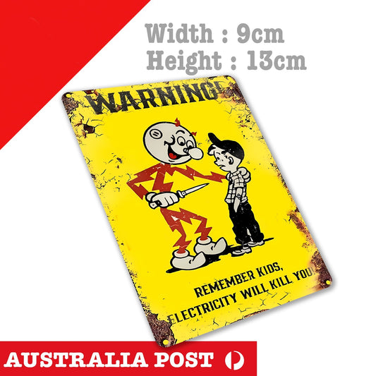 Electricity Warning Funny Sign, Electricity Will Kill you funny Sign Sticker