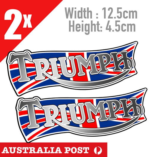 Triumph Motorcycle British Flag Racing Logo, Motorcycle Helmet Stickers