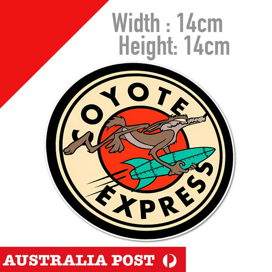 Road Runner and Wile E Coyote Cartoon Express Logo Funny Sticker