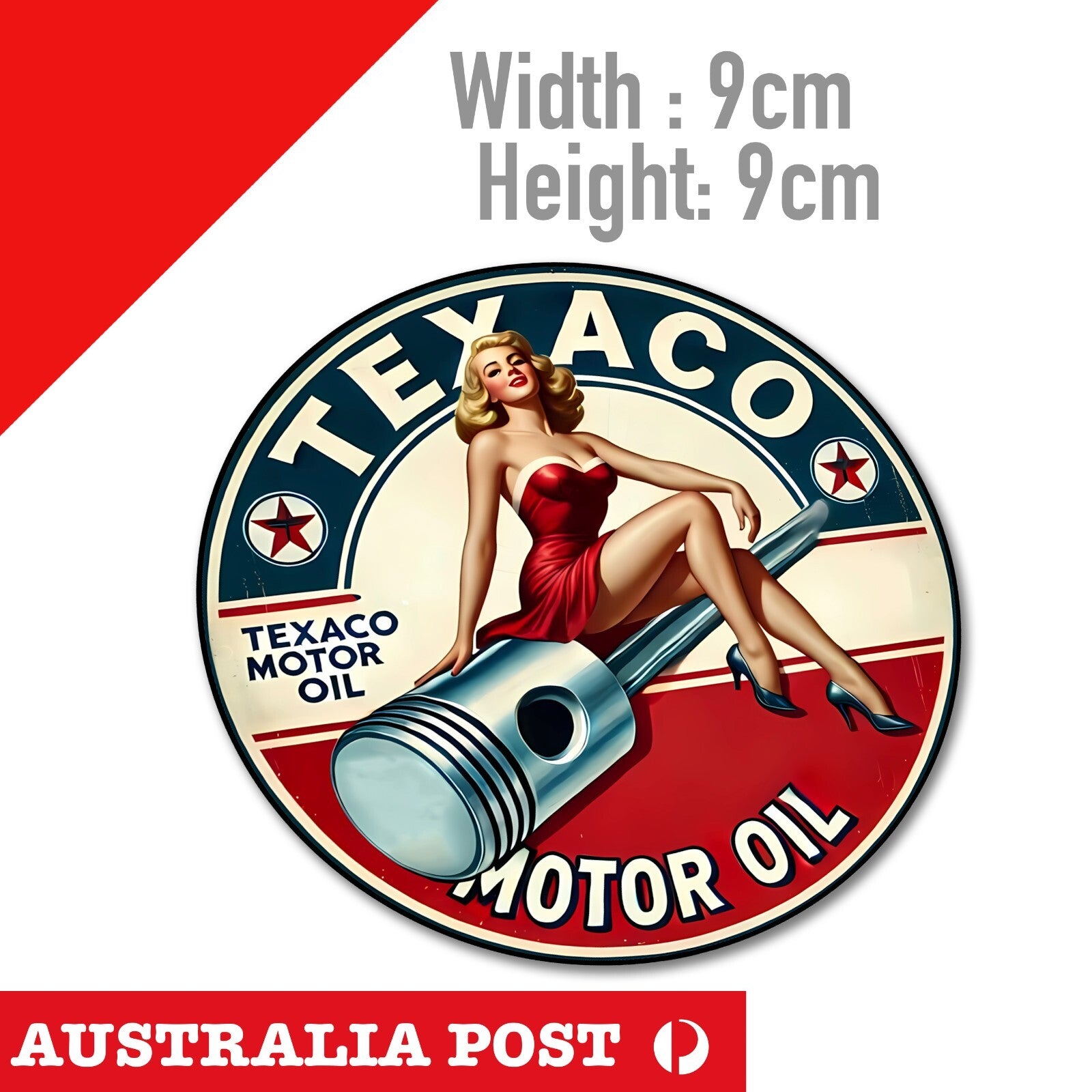 TEXACO Sexy Pin Up Girl, Motor Oil, Vintage, Old Garage Stickers