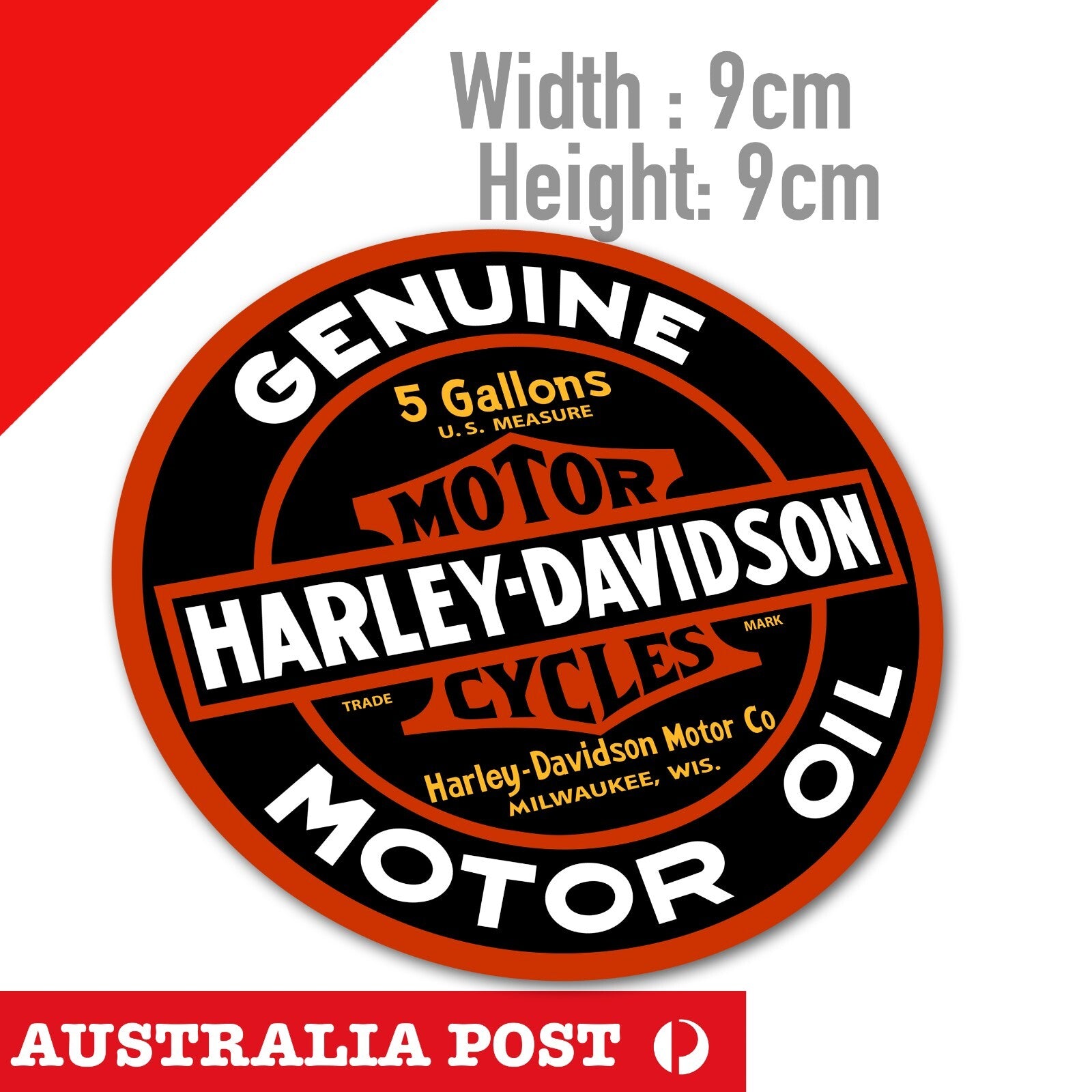 Harley Davidson Motorcycle OIL Round  Sticker
