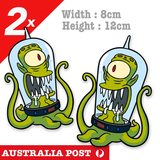 The Simpson Alien Monster  Funny Cartoon Stickers