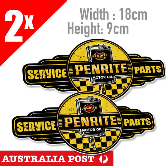 PENRITE Motor Oil  Service & Parts damaged, Rustic Style, garage  Sticker
