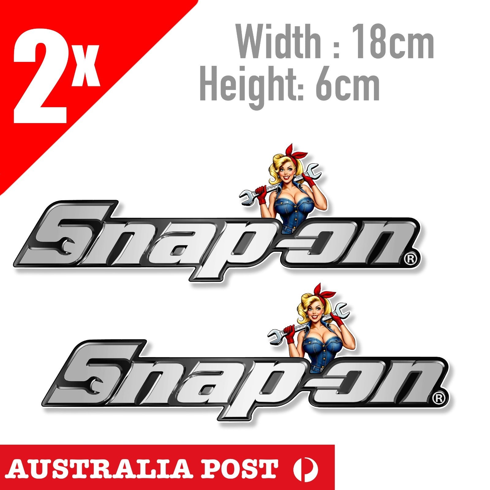 SNAP-ON Logo ,Tools Garage Vintage logo Sexy Blonde Pin Up Girl  Sticker