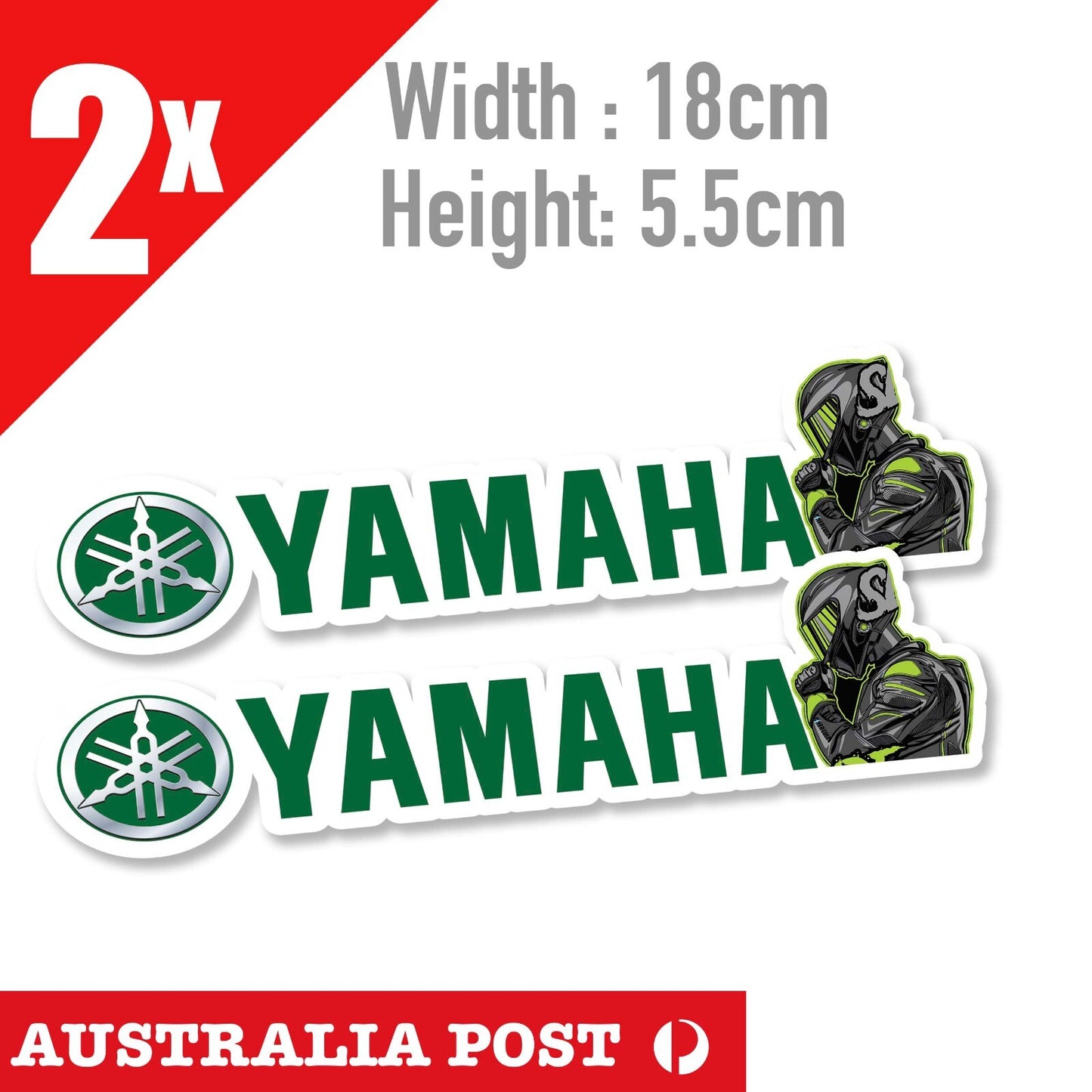 Yamaha Green Logo Motorcycle  Rider  Vinyl  Sticker