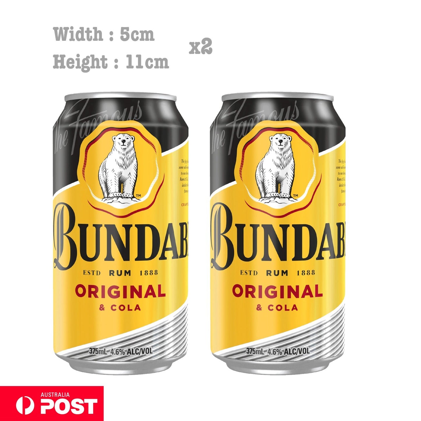 Bundaberg Original & Cola Can Beer Laptop , Car  Vinyl  Sticker 