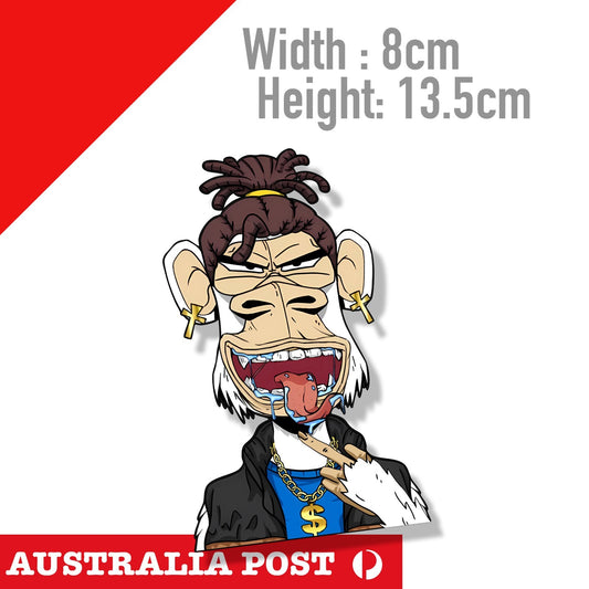Middle Finger Funny White Punk Monkey Sticker