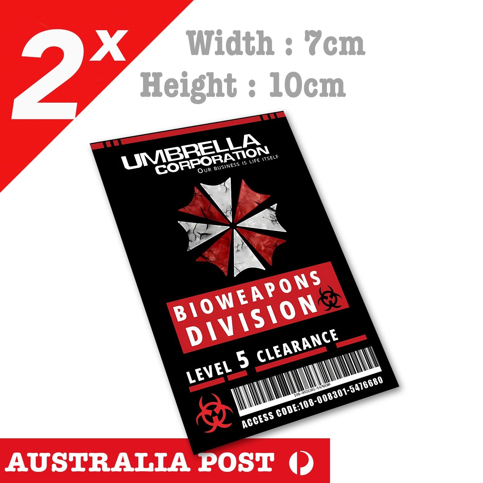 Umbrella CorporationBIOWEAPON Level 5 Clearance Card Stickers
