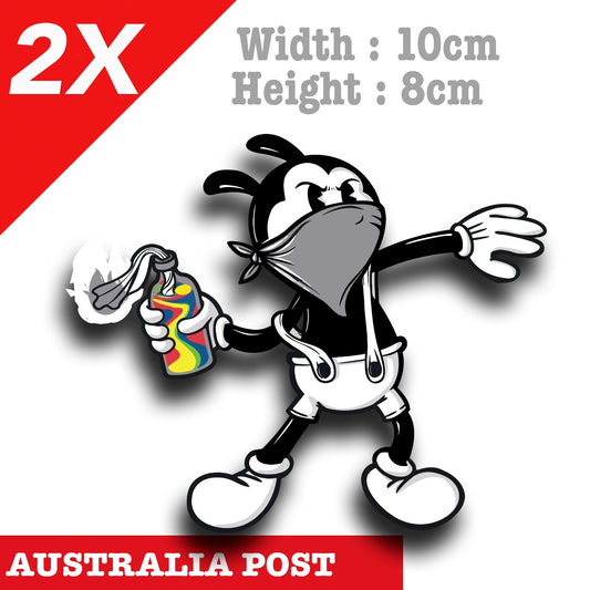 Mickey Mouse Rebel Cocktail Molotov, Mickey Mouse Funny Sticker