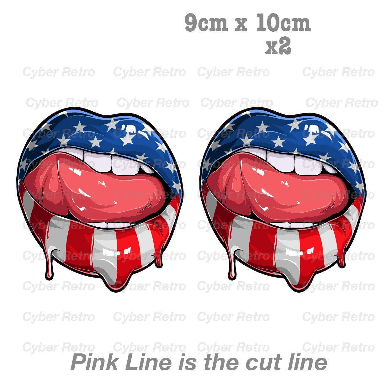 American Flag Women Lip Laptop Sexy Lips Sticker