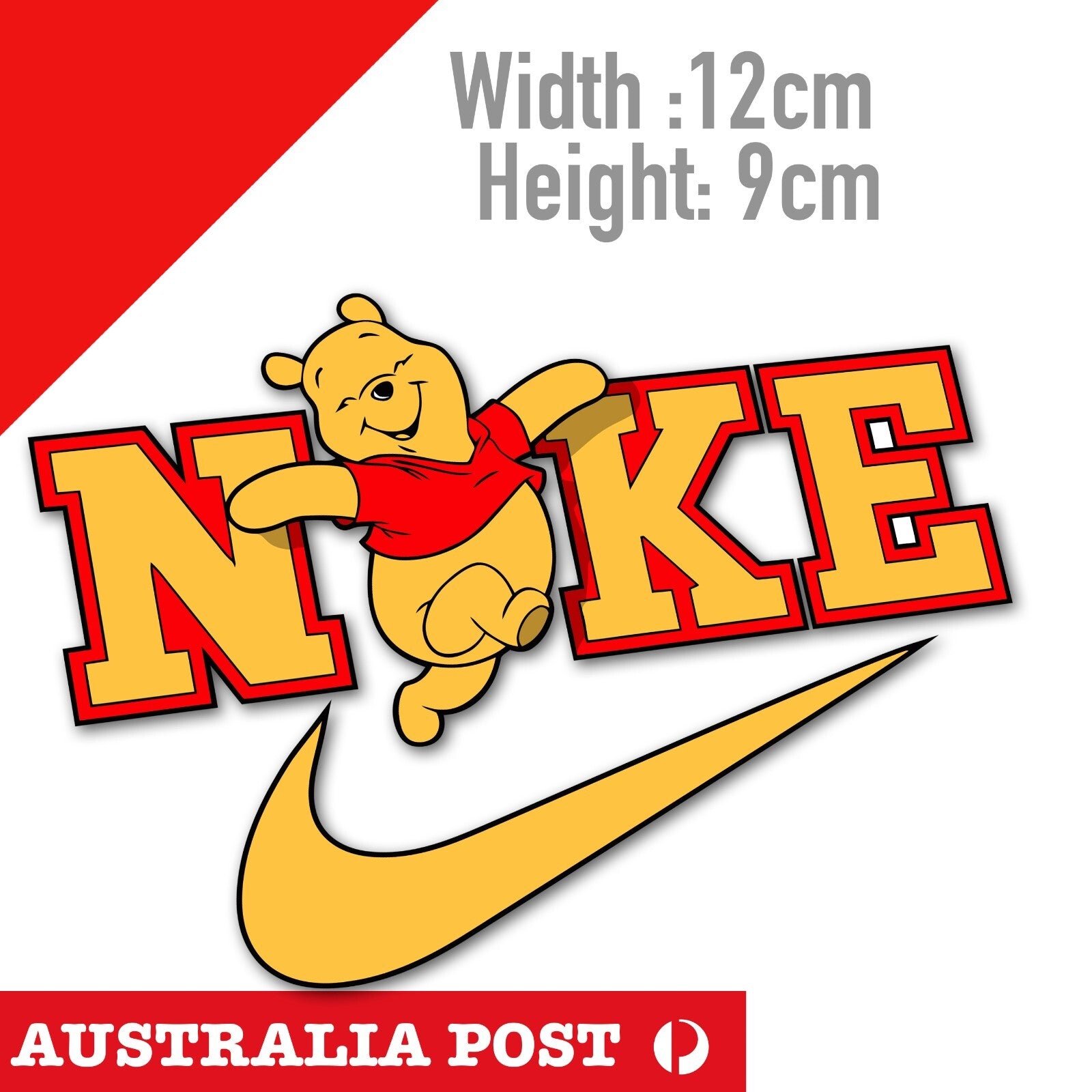 NIKE Logo Winnie The POOH Bear Funny Logo Sticker