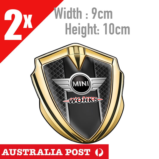 MINI Cooper JOHN COOPERS WORKS  Gold badge Car Logo Badge Sticker